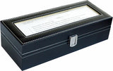 6 Slot Mens Watch Display Case Box Black PU Leather V63-816963