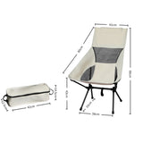 Levede Camping Chair Folding Outdoor Large Beige OD1037-L-BG