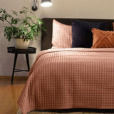J.Elliot Home Adela Clay Pink Velvet Quilted Coverlet Set Queen/King V442-IDC-COVERLET-ADELA-CLAYPINK-QS