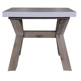 Stony 60cm Square Lamp Table with Concrete Top - White V315-V-CHAR-007