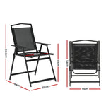 Gardeon Outdoor Chairs Portable Folding Camping Chair Steel Patio Furniture ODF-CHAIR-FOLD-BK-2X