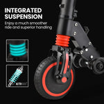 ALPHA Carbon Gen III 250W 10Ah Electric Scooter Suspension, for Adults or Teens, Black/Red V219-TRNESCALC4RA