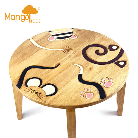 Kids Wooden Table Mix Animal Tails V574-PLANETTABLEDH4032-1MIX