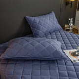 SOGA 2X Blue 138cm Wide Cross-Hatch Mattress Cover Thick Quilted Stretchable Bed Spread Sheet BCOVER4008X2