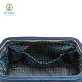 PIP Studio Velvet Quilted Dark Blue Small Cosmetic Purse V442-HIN-MISC-PURSEQUILTEDS-DARKBLUE-SH