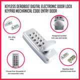 Keyless deadbolt digital electronic door lock keypad mechanical Code Entry Door V63-827161