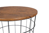 YES4HOMES Vintage Round Coffee Tables Set of 2 Side Tables Robust Steel Frame for Living Room V278-R-COFFEE-TABLE-SET-2