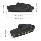 Bike Top or Under Tube Bag Reflective Material Road MTB Mountain Commuter Hybrid Ebike Tourer V382-TUBEBAGRBBLK