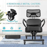 Ergonomic Kneeling Posture Chair with Backrest Adjustable Height and Casters V63-842641