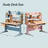 Solid Rubber Wood Height Adjustable Children Kids Ergonomic Blue Study Desk Chair Set 120cm AU V255-XJM017-PCSB508-BLUE