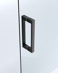 150mm Adjustable Single Door Corner Sliding Glass Shower Screen in Black 846721