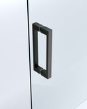 150mm Adjustable Single Door Corner Sliding Glass Shower Screen in Black5 846741