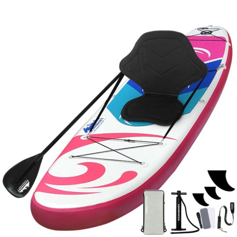 Weisshorn Stand Up Paddle Board 11ft Inflatable SUP Surfboard Paddleboard Kayak Surf Pink SUP-D-11FT-81-15-PK