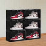 Stacked Shoe Box Acrylic Sneaker Display 6PC Black SHOEBOX1002-6PC-BK