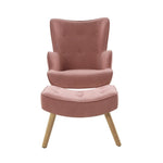 Artiss Armchair Set with Ottoman Pink Lansar UPHO-B-ARM05STO-PK