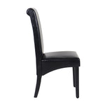 2x Wooden Frame Black Leatherette Dining Chairs with Solid Pine Legs V43-DC-SWI-BLN