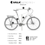 VALK Electric Bike Metro TR 5 + Hybrid Ebike Alloy Up to 85km w/ Battery 36V, Medium, White V219-BIKECBVAL3TMA