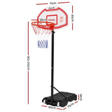 Everfit 2.1M Basketball Hoop Stand System Adjustable Portable Pro Kids White BAS-HOOP-210-L-WH