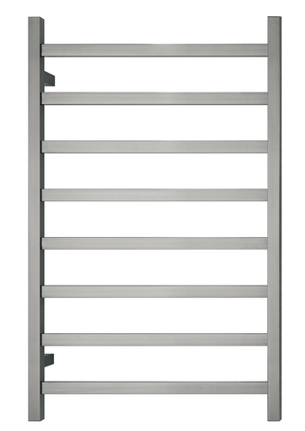 Premium Brushed Nickel Heated Towel Rack - 8 Bars, Square Design, AU Standard, 1000x620mm Wide V549-10062SQUAREHEATBRUSHNICKEL