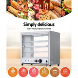 Devanti Commercial Food Warmer Hot Display Showcase Cabinet 54cm CFW-480M-SI