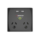 Monster 2-Port+USB Surge Black DS-MTFPDSU700B