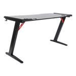 LED Gaming Desk Computer Table with Cup Holder Headphone Hook Cable Hole V63-840391