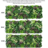 YES4HOMES 3 Artificial Plant Wall Grass Panels Vertical Garden Foliage Tile Fence 50X50 CM V278-CCGK002-ABC-THALLO