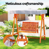 Gardeon Swing Chair Wooden Garden Bench Canopy 2 Seater Outdoor Furniture ODF-GSC-W2S-TK-AB