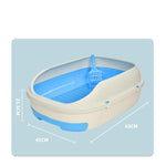 YES4PETS Large Portable Cat Toilet Litter Box Tray with Scoop and Grid Tray-Blue V278-BP290-LITTER-TRAY-BLUE