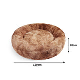 Pawfriends Dog Cat Pet Calming Bed Warm Soft Plush Round Nest Comfy Sleeping Cave 120cm V360-PTDB0013-BN-XL