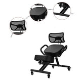 Ergonomic Kneeling Posture Chair with Backrest Adjustable Height and Casters V63-842641