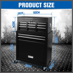 Black Tool Box 7 Drawer Chest Cabinet Trolley Toolbox Garage Storage Lockable Brake V465-95233