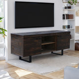 Rustica 160cm ETU Entertainment TV Unit Solid Pine Wood 2 Door Black V315-VHND-STRA-07