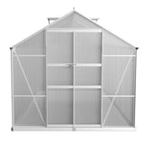 Greenfingers Greenhouse 4.1x2.5x2.26M Double Doors Aluminium Green House Garden Shed GH-ALU-C-410X250-DOU-AB