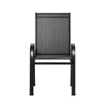 Gardeon 4PC Outdoor Dining Chairs Stackable Lounge Chair Patio Furniture Black FF-STA-CHAIR-BK-X4