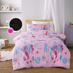 Happy Kids Glow in the Dark Under the Sea Quilt Cover Set Double V442-HIN-QUILTCS-UNDERTHESEA-PINK-DS