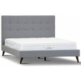 Volga King Single Bed Platform Frame Fabric Upholstered Mattress Base - Grey V315-VO-FBD-14