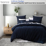 Bianca Lebron Indigo Jacquard Polyester Quilt Cover Set King V442-BCA-QUILTCS-LEBRON-INDIGO-KI