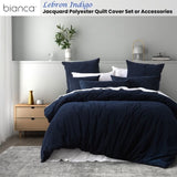 Bianca Lebron Indigo Jacquard Polyester Quilt Cover Set Queen V442-BCA-QUILTCS-LEBRON-INDIGO-QS