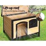 i.Pet Dog Kennel Large Wooden Outdoor Indoor House Pet Puppy Crate Cabin Waterproof PET-GT-DH5-M-BK