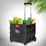 Foldable Shopping Cart Trolley Pack & Roll Folding Grocery Basket Crate Portable HO0314