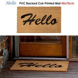 J.Elliot Home Hello PVC Backed Coir Printed Door Mat V442-IDC-FLOORR-COIRHELLO75CM-WHEAT-RE