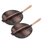 SOGA 2X 31cm Commercial Cast Iron Wok FryPan Fry Pan ZPAI012X2