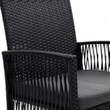 Gardeon 2PC Outdoor Dining Chairs Patio Furniture Wicker Lounge Chair Garden ODF-CHAIR-HARP-BK-2X