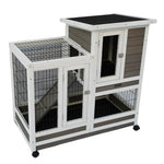 YES4PETS Rabbit Hutch Cat House Cage Guinea Pig Ferret Cage With Wheels V278-PET-CAGE-940