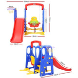 Keezi Kids Slide Swing Set Basketball Hoop Outdoor Playground Toys 120cm Blue KPS-7557A-CFL
