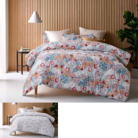 Accessorize Amara Washed Cotton Printed Reversible Comforter Set Queen V442-HIN-COMFORTER-COTTONAMARA-BLUE-QS