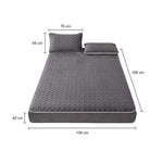 SOGA Grey 138cm Wide Mattress Cover Thick Quilted Fleece Stretchable Clover Design Bed Spread Sheet BCOVER7001