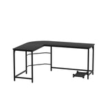 Artiss Computer Desk L-Shape CPU Stand Black 147CM MET-DESK-L-003-BK