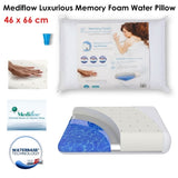 Mediflow Luxurious Memory Foam Water Pillow 46 x 66 cm V442-ABR-PILLOW-MEMORYFOAMWATER-WHITE-ST